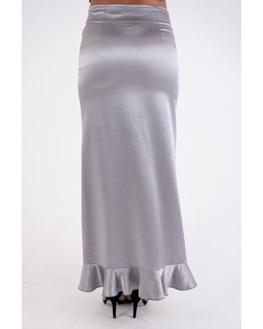 Amy Lynn Gray Susie Satin Ruffle Maxi Skirt