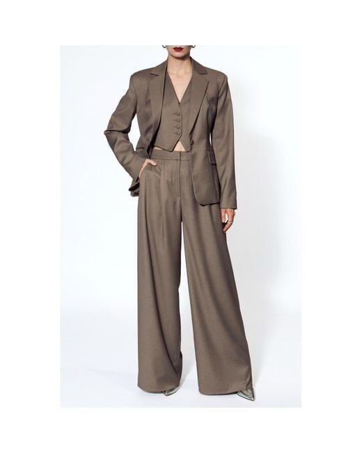 AGGI by HALEWSKI Brown Sylvia Melange Suit Vest