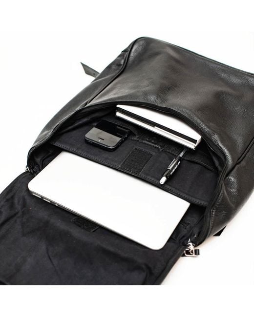 Hides Leather Co. Black Minimal Handmade Leather Backpack