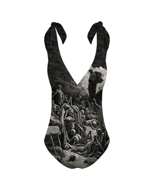 Aloha From Deer Black The Vision Of The Valley Of The Dry Bones One Piece Swimsuit