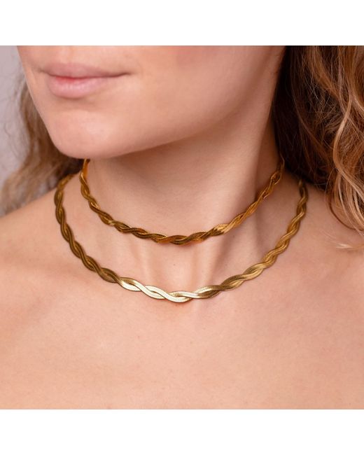 Gold Trip Metallic Twisted Snake Chain Necklace