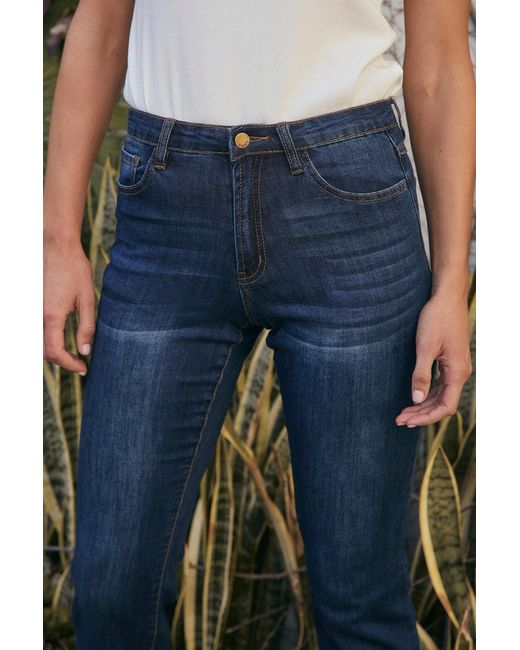 Adrift Clothing Blue Adrift Denim Cropped Straight Leg Jeans