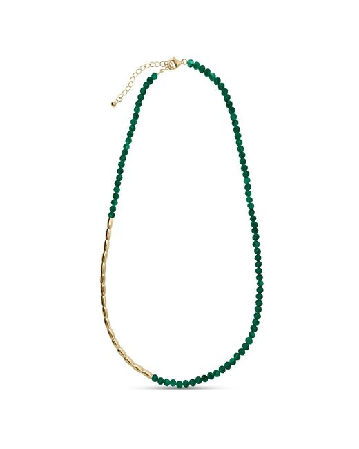 Clemence Wren Metallic Asymmetric Gemstone Necklace Nuggets