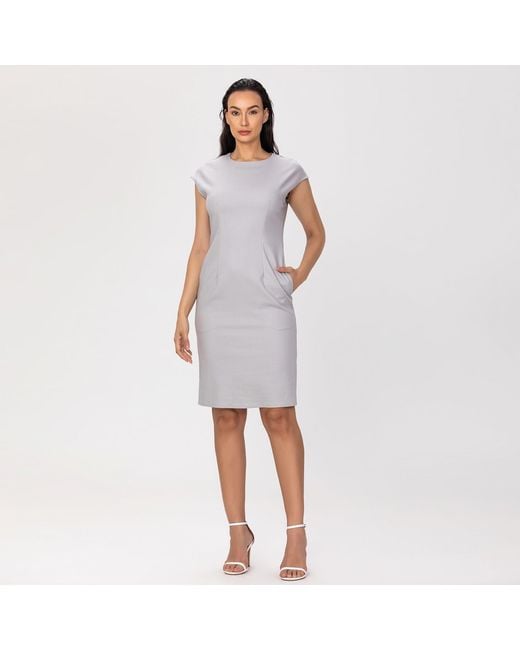 Smart and Joy Gray Neutrals Minimalist Tailor Dress