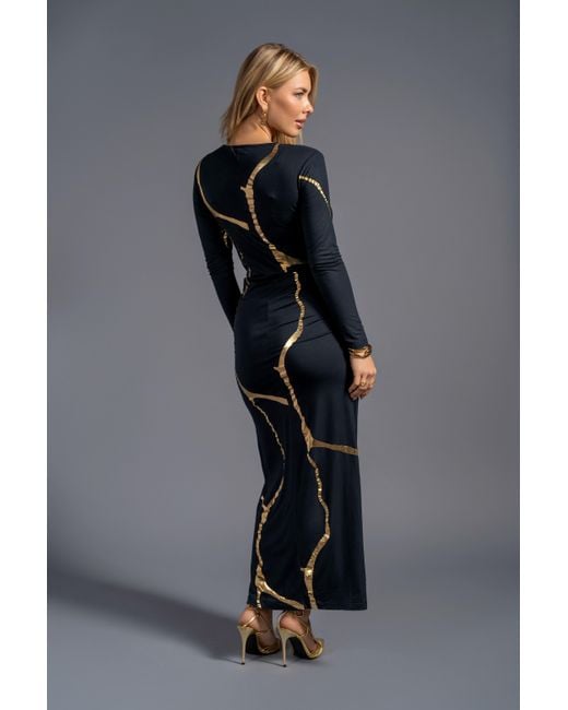 Esther Saadia Blue Charcoal Kintsugi Three Way Maxi