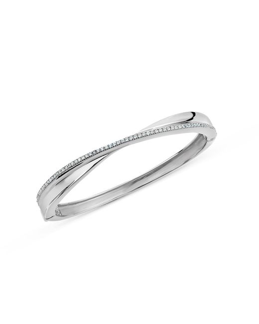 SALLY SKOUFIS White Light Bangle With Made Cz Diamond Stimulant