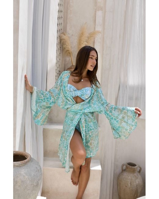 Sophia Alexia Blue Aqua Pebbles Formentera Beach Cover Up