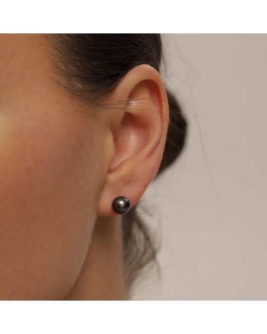 Pearl Code Black Pearl Stud Earrings