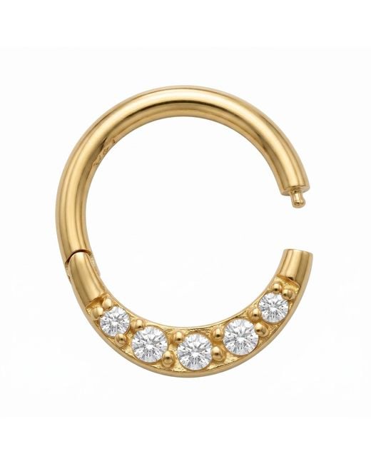 Zahav Jewelry Metallic 10K Solid 16G 8Mm Or 10Mm Clicker Hoop
