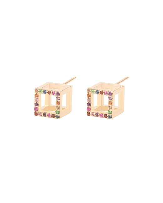 Sheida Farrokhi Pink Cube Earrings