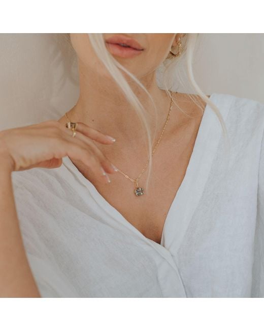 Dainty London Green Solid Large Quartz Necklace