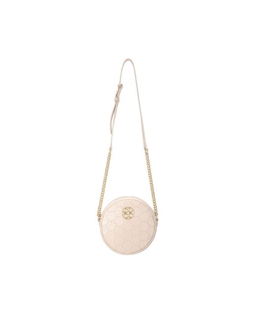 Orange Cube Natural Quilted Impressions Round Bag