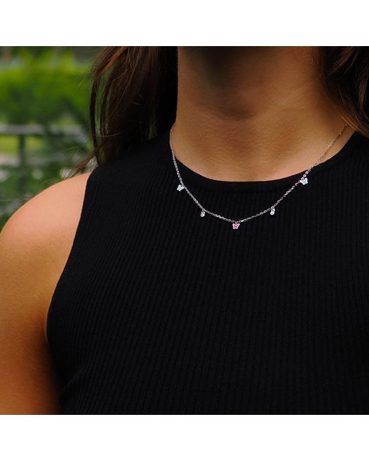Ebru Jewelry Metallic Butterfly Sterling & Diamond Choker Necklace