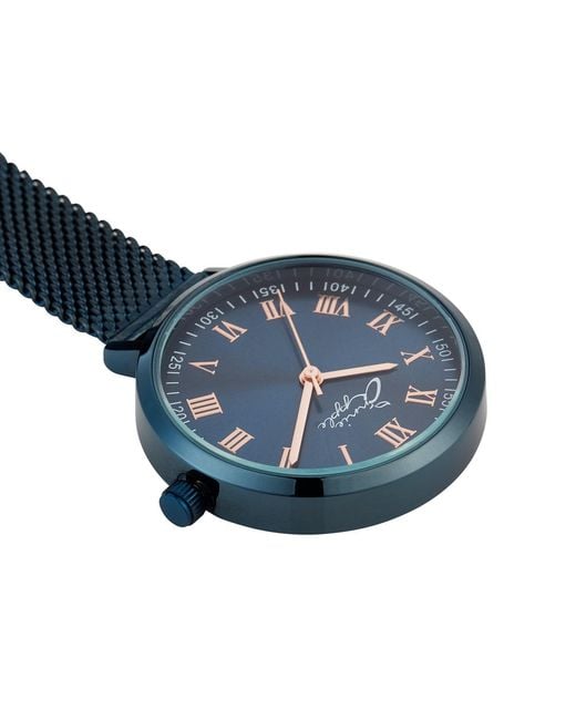 Bermuda Watch Company Blue Annie Apple Meraki Rose Mesh Nurse Fob Watch