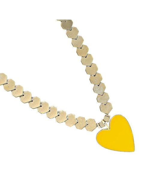 Ebru Jewelry Metallic Happy Heart Beaded Necklace