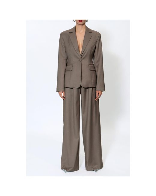 AGGI by HALEWSKI Brown Bonnie Melange X Shaped Blazer
