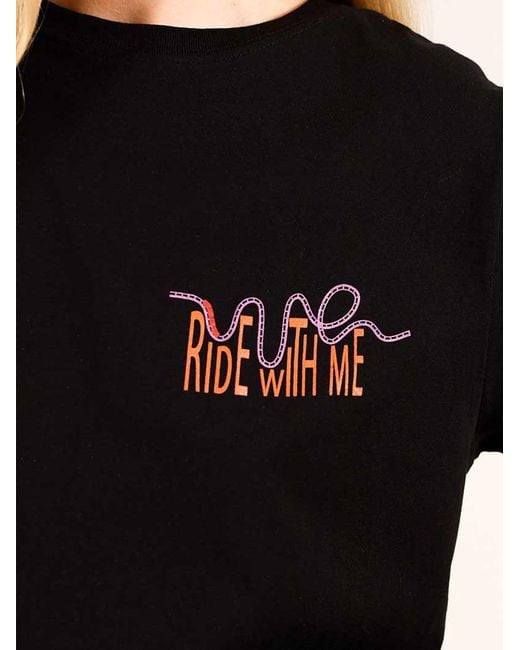 blonde gone rogue Black Roller Coaster Graphic Print T-Shirt, Organic Cotton