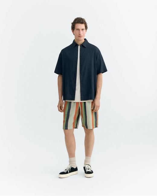 Thinking Mu White Striped Bermuda Shorts Gasper for men