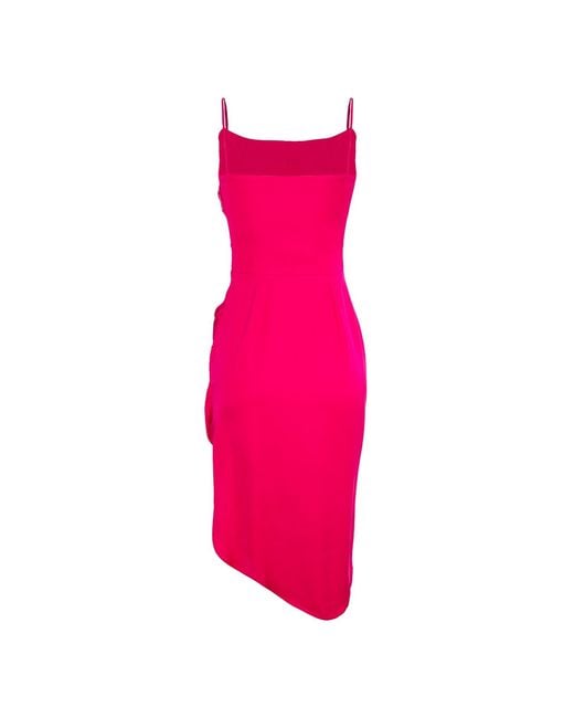 AVENUE No.29 Pink Midi Slip Dress With Side Gathering