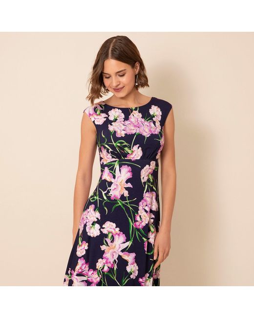 Alie Street London Blue Luna Midi Dress Midnight Blossom