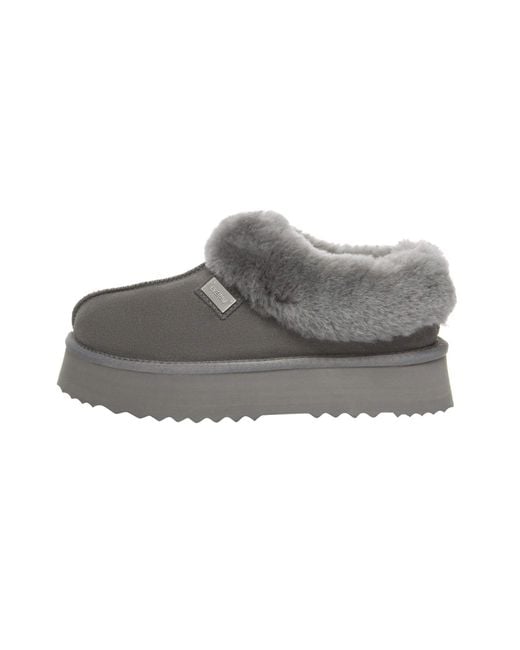 EverAu Australia Gray Topknot Leather Slippers