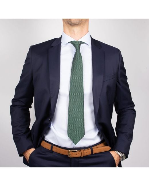 LE COLONEL Green Milano Silk Classic Tie for men