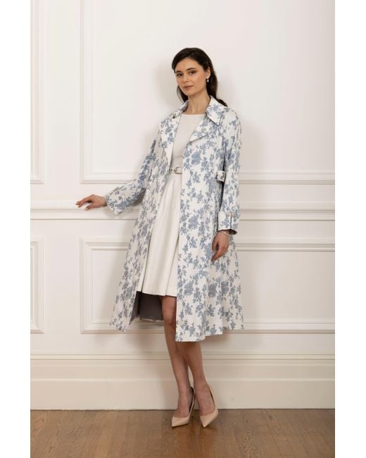 Santinni Bluebell Belted Cotton Toile Trench Coat