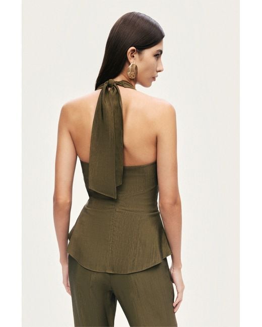 Nocturne Green Neutrals Straight-Leg Tailored Pants