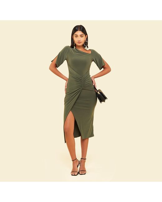 Celestine & Mae Green Latica Midi Dress