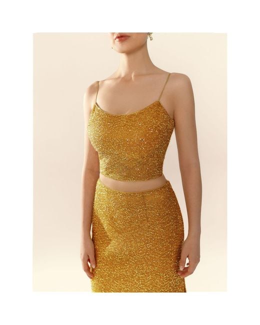 Elsava Brown Lina Sequin Top