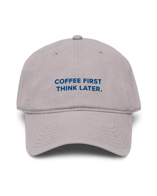 Anchor and Crew Gray Gustatory Coffee First Think Later. Cotton Embroidered Cap for men