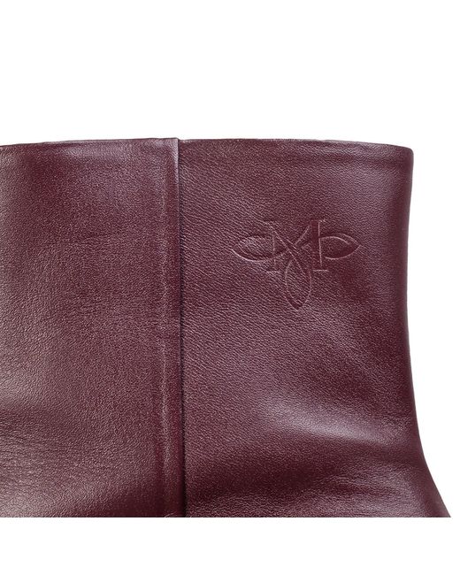 Mandragora Purple Leather Ankle Boots Puro