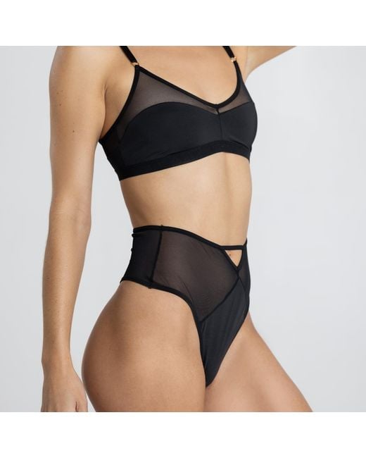 Zelf Intimates Black Stella High Waist Panty Recycled