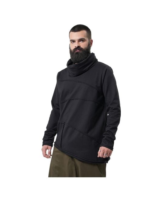Metamorph Blue Cotton Turtleneck Top for men