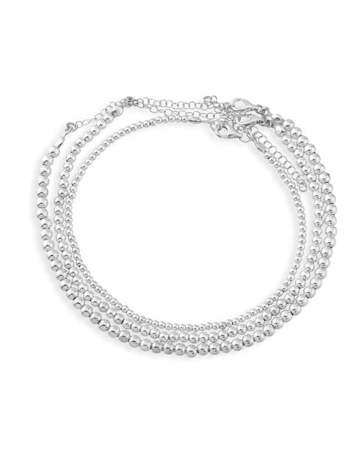 The Pheia Metallic Triple Layer Bead Anklet