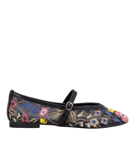 Prologue Shoes Blue Fauna Mesh Mary Jane Flats