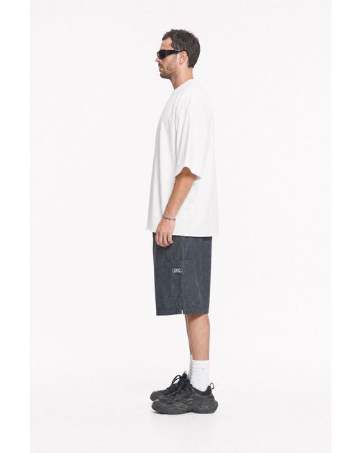 mysimplicated Gray Workwear Denim Shorts for men