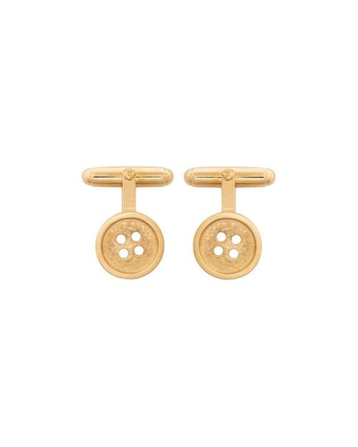 Edge Only Metallic Button Cufflinks 18Ct Vermeil for men