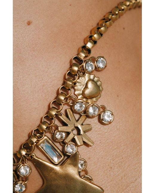 Sccollection Metallic Stevie Rhinestone Star Necklace