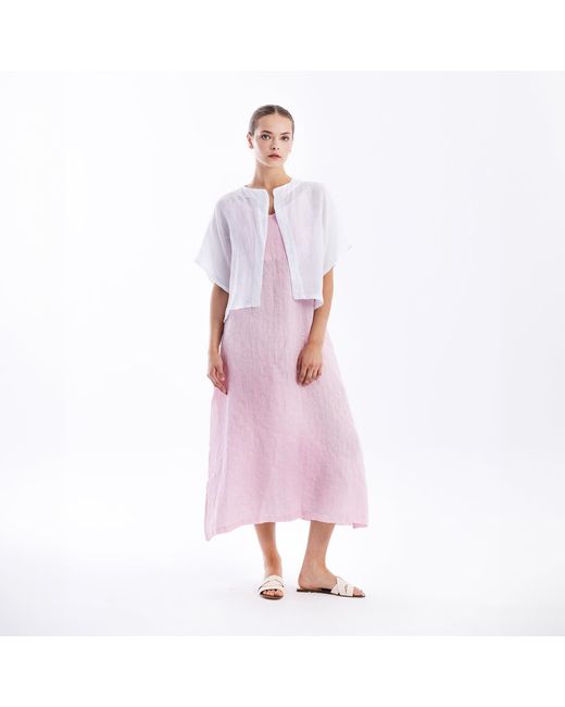 Haris Cotton Pink Linen Gauze Bolero