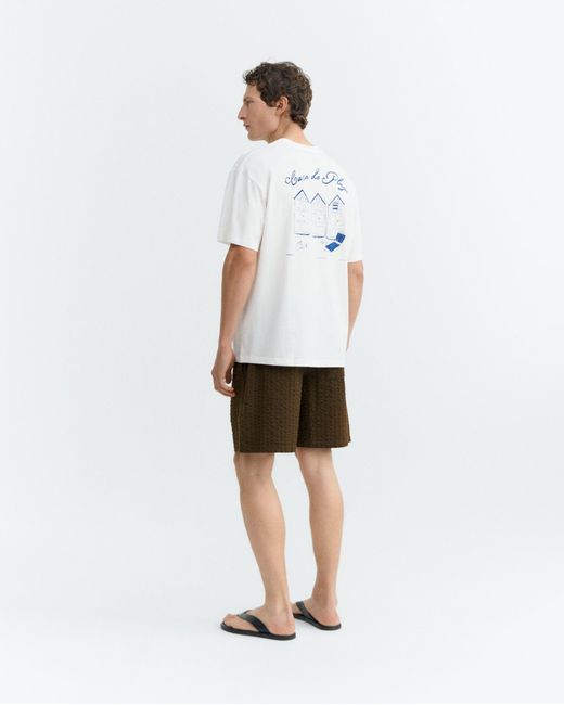 Thinking Mu White Aaron Beach House T-Shirt for men