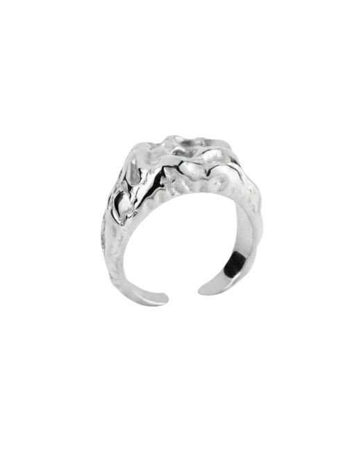 LINYA JEWELLERY Metallic Deka Amorphous Rectangular Shiny Ring