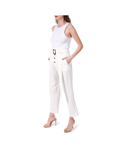 AGGI by HALEWSKI White Iga Cream Pants