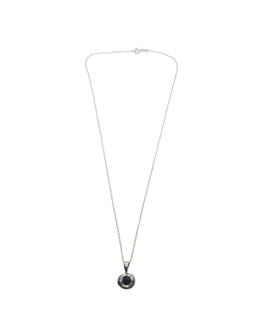 Tg-Jewellery by Tamara Gervasio Metallic Recycled Molten & Sapphire Necklace – One Of A Kind – Sterling