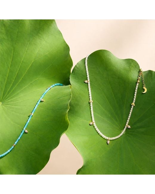 Aurozia White Lotus Within Vermeil Starlit Moon Phantom Quartz Choker Necklace & Bracelet