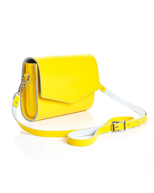 Zatchels Yellow Handmade Leather Clutch Bag