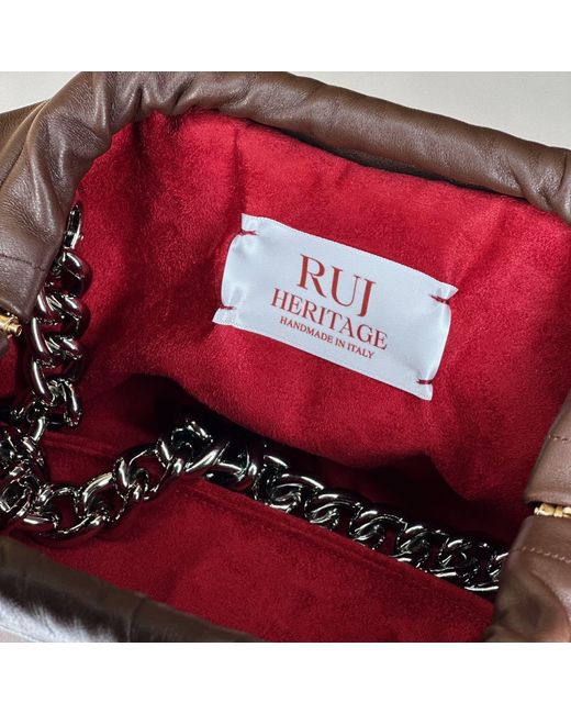 Ruj Heritage Brown Mini Puffy Bag Cioccolato Fondente
