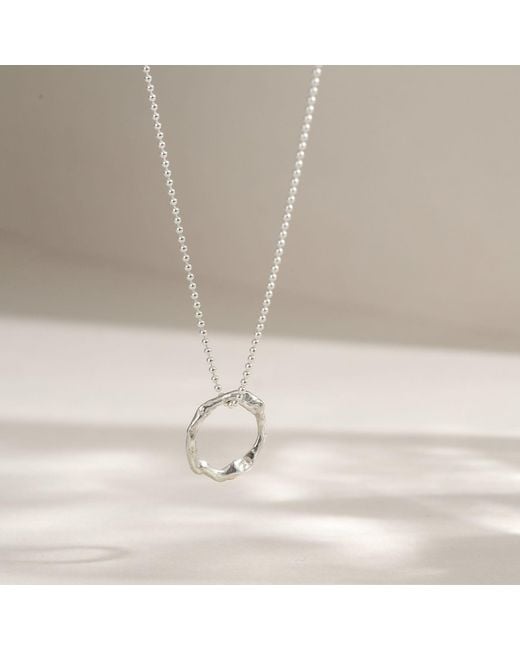 Lulu and Boo Jewellery Metallic Small Molten Halo Solid Sterling Necklace
