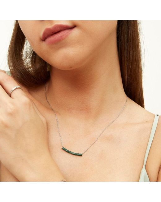 Spero London Multicolor Sterling Concave Bar Necklace