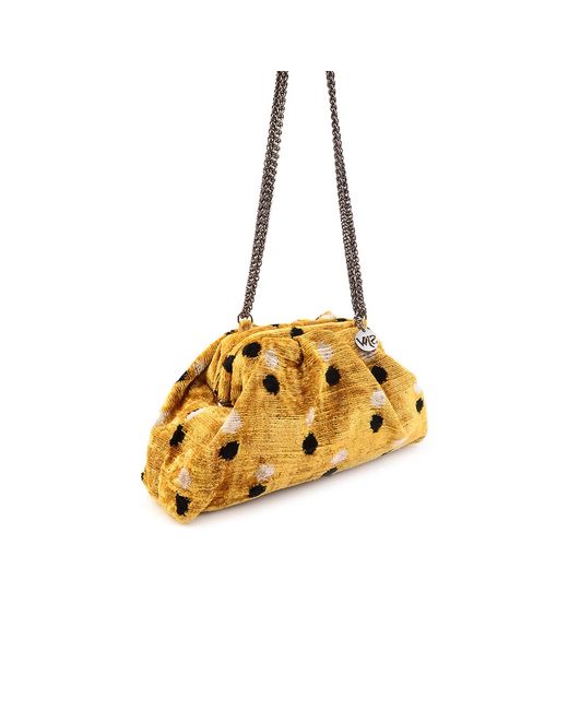 SJW BAGS LONDON Yellow Victoria Ikat Mini Pouch Bag
